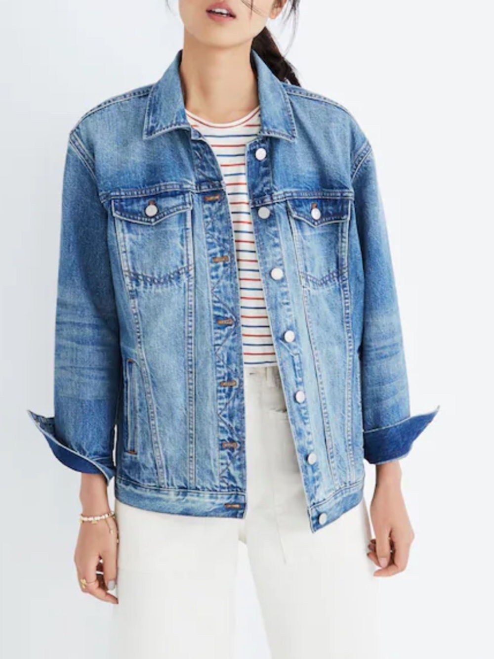 Madewell - The Oversized Jean Jacket in Capstone Wash Size Small